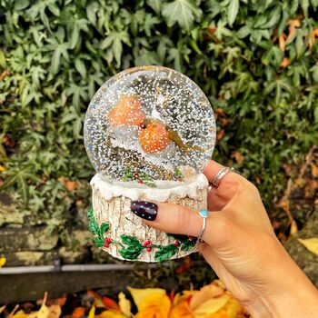 Christmas Robin Pair Musical Snowglobe, 5 of 5