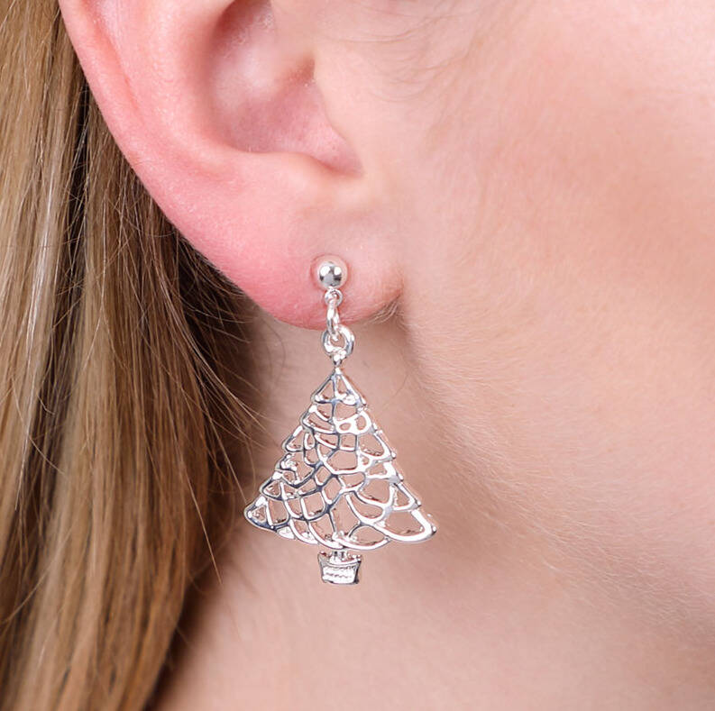 Christmas Tree Earrings By Lovethelinks