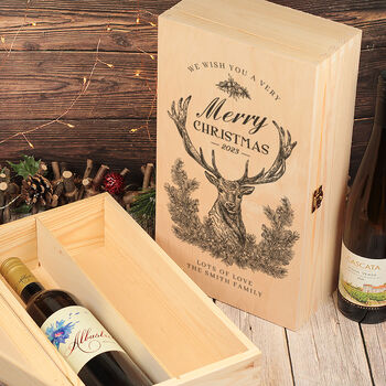 Christmas Stag Double Wine Bottle Box, 3 of 3