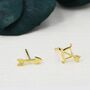Mismatched Bow And Arrow Stud Earrings In Sterling Silver, thumbnail 3 of 12