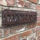 5.5x8 Warning Man Cave What Happens In The Cave Vintage Tin Bar Sign Metal Wall Art Funny Home Decor Mancave Signs For Men
