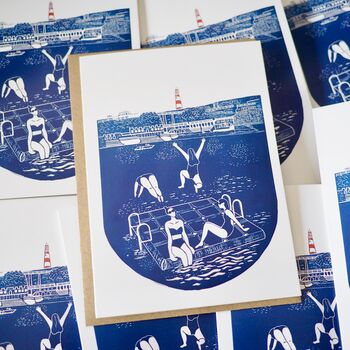 Plymouth Hoe Pontoons Wild Swimming Card, 3 of 4