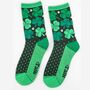 Women's Lucky Irish Shamrock Bamboo Socks, thumbnail 1 of 4