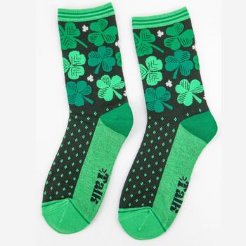 Women's Bamboo Socks Lucky Irish Shamrock, 2 of 5