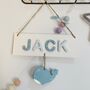 Personalised Children's Name Sign Door Plaque With Whale, thumbnail 1 of 3
