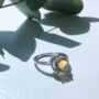 Round Citrine 925 Sterling Silver Ring, thumbnail 1 of 4