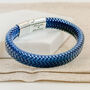 Men's Personalised 'Secret Message’ Blue Pu Leather Bracelet, thumbnail 1 of 5