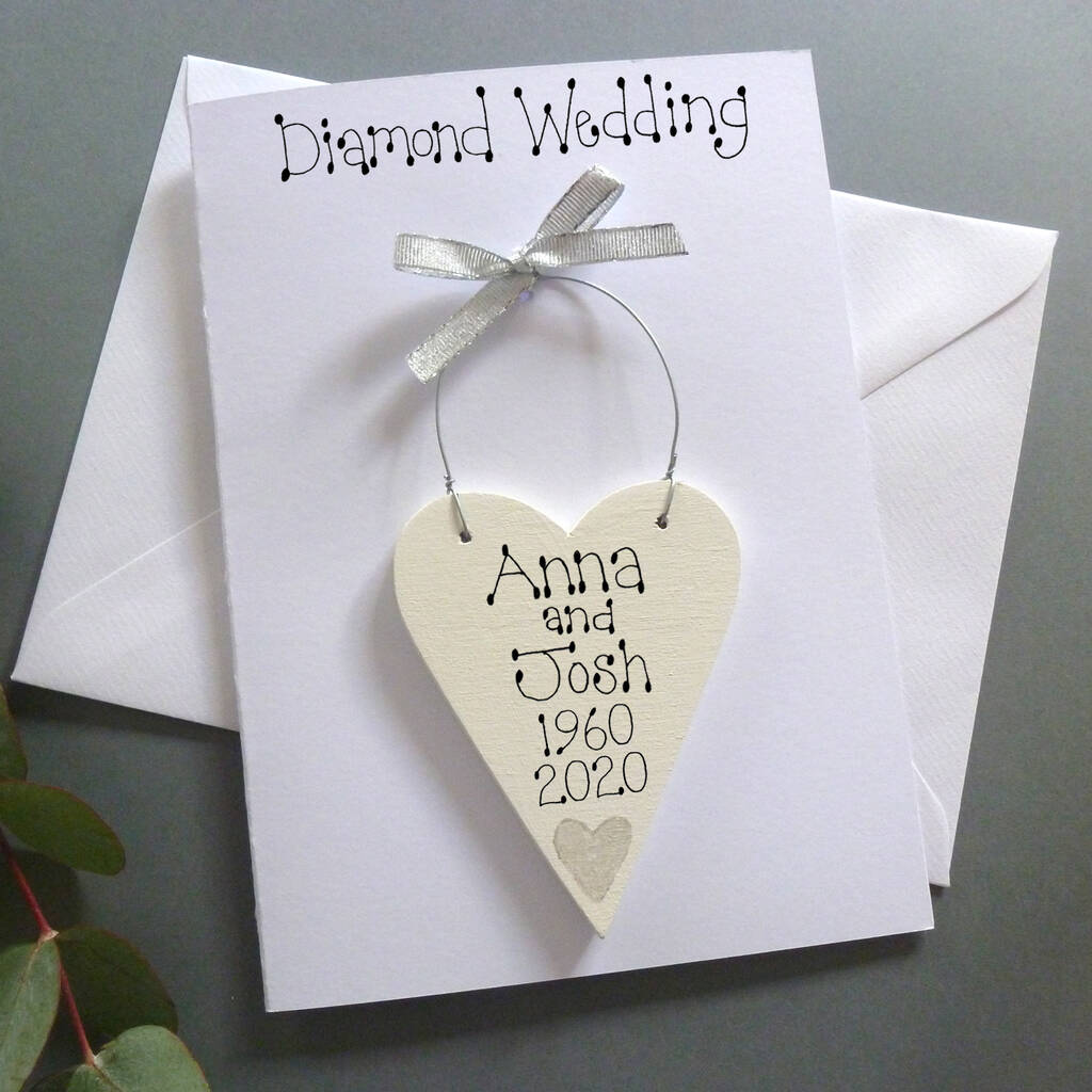 Personalised Diamond Wedding Anniversary Card By Country Heart Notonthehighstreet Com