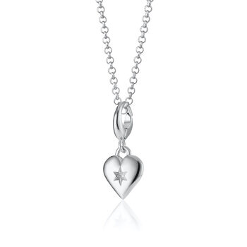 Sterling Silver Heart Charm Necklace, 2 of 6