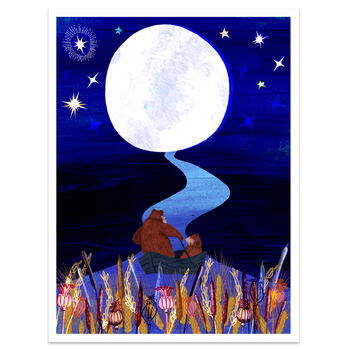 Moon River Woodland Bear Art Print, 4 of 6