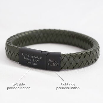 Men's Personalised Woven Leather Bracelet, 5 of 12