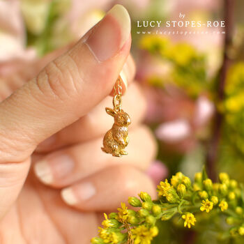 Solid 18ct Gold Standing Rabbit Pendant, 5 of 5