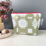 Welsh Blanket Print Wash Bag/Make Up Bag Green, thumbnail 3 of 3