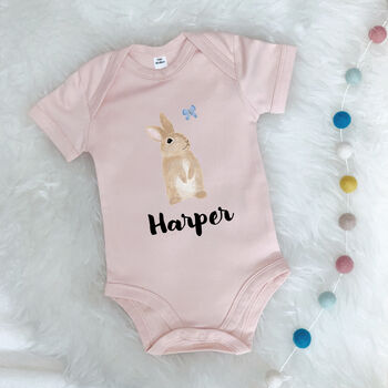 Illustrated Bunny Personalised Babygrow, 6 of 12