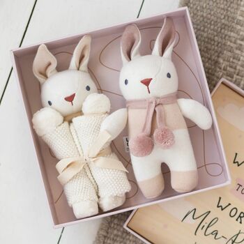 Personalised Welcome To The World Baby Girl Bunny Gift, 2 of 12