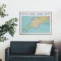 Personalised South West Coast Path Map Art Print, thumbnail 2 of 11