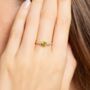 Peridot Five Stone Ring In Sterling Silver And Gold Vermeil, thumbnail 2 of 12