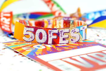 50 Fest 50th Birthday Party Festival Wristbands, 3 of 12