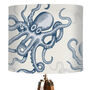 Octopus Lamp Shade, Random Blue On White, thumbnail 2 of 9
