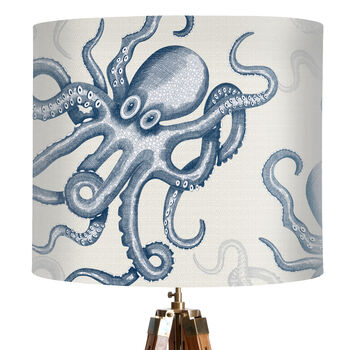 Octopus Lamp Shade, Random Blue On White, 2 of 9