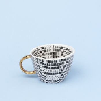 G Decor Ventura Geometric Irregular Mug Gold Handle Cup, 6 of 7