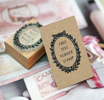 My Own Text Personalised Rubber Stamp Vintage Frame, 2 of 3