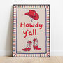 Howdy Y'all Cowgirl Print, thumbnail 1 of 8