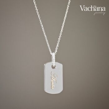 Sterling Silver 925 Rectangle Personalised Necklace, 4 of 11