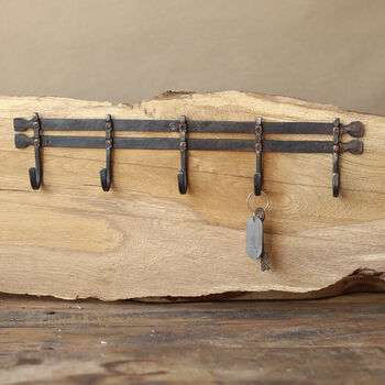 Fathers Day Gift Handmade Iron And Copper Coat Rack, Three Hook And Five Hook, 6 of 7