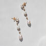 Gold Pearl Drop Earrings, thumbnail 3 of 8