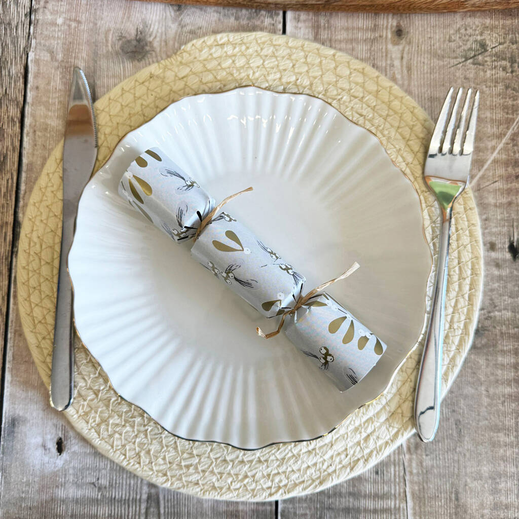 Mistletoe Mini Christmas Crackers Set Of Eight, 1 of 5