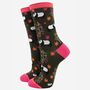 Pandas Parakeets Jungle Animals Women's Bamboo Socks Gift Box, thumbnail 2 of 4