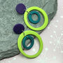 Brightly Coloured Wonky Hoop Retro Style Earrings, thumbnail 1 of 6