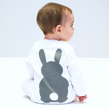 Bunny Rabbit Baby Sleepsuit, 7 of 10