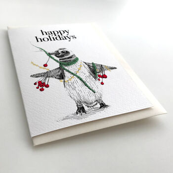 Penguin Holiday Christmas Card, 3 of 7