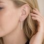 Sterling Silver Cubic Zirconia Bar Drop Earrings, thumbnail 2 of 4