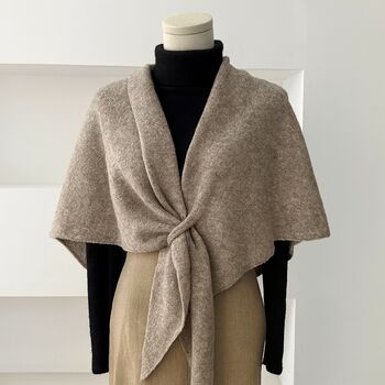 Wool Blend Triangle Pull Through Scarf, 4 of 8