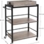 Kitchen Cart With Removable Tray Steel Construction, thumbnail 2 of 3