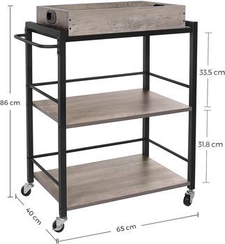 Kitchen Cart With Removable Tray Steel Construction, 2 of 3