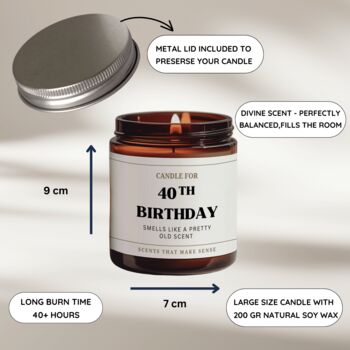 40th Birthday Gift For Friends Funny Candle Rude Candle, 3 of 7