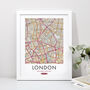 Favourite UK City Location Personalised Map Print, thumbnail 1 of 12