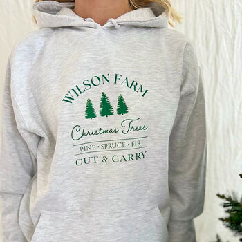 Personalised Christmas Tree Farm Hoodie, 2 of 3