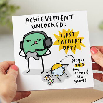 'Achievement Unlocked' First Father's Day Card, 2 of 3