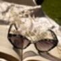 Grey Tortoise Shell Thick Diamond Frame Sunglasses, thumbnail 8 of 12