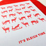 'It’s Sleigh Time' Letterpress Christmas Cards, thumbnail 3 of 4