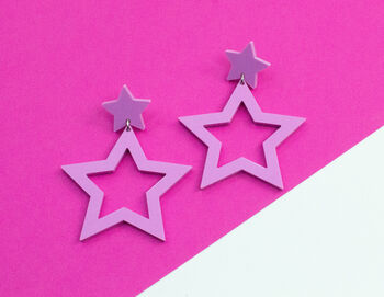 Star Cut Out Pastel Blue Earrings, 2 of 6