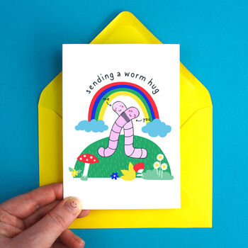 Sending A Hug Worm Rainbow Card, 3 of 5