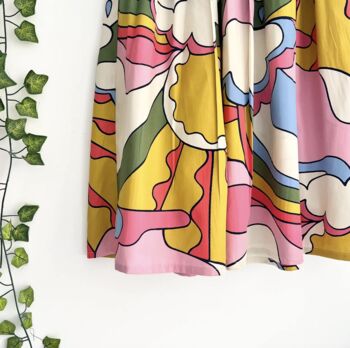 Cotton Midi Skirt, Art Print Skirt, 3 of 4
