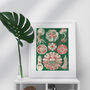 Red And Green Jellyfish Vintage Style Art Print, thumbnail 3 of 4