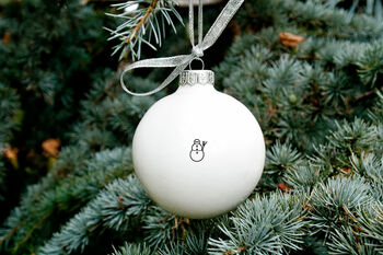 Christmas Bauble With Tiny Snowman, 2 of 6